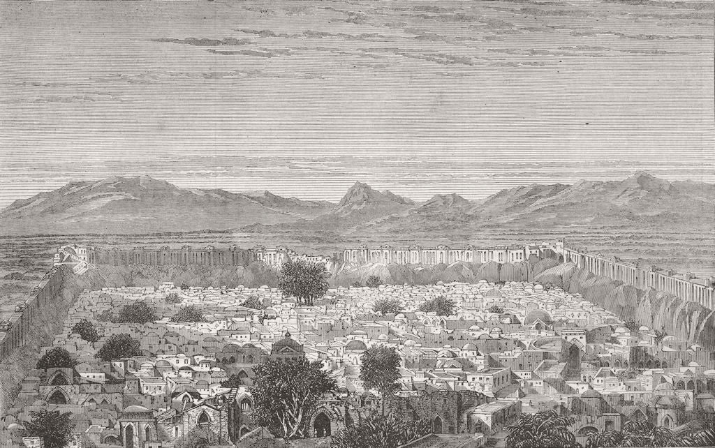 AFGHANISTAN. Herat, from The Citadel 1863 old antique vintage print picture